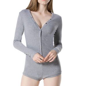 NWT Gray Moxeay Romper Size Large